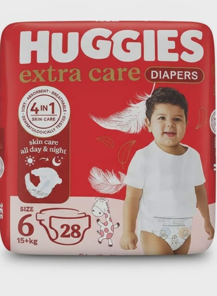 هجيز حفاضات هاجيز إكسترا كير – مقاس 6 (أكثر من 15 كجم) عبوة 28 حفاضة - Image 1